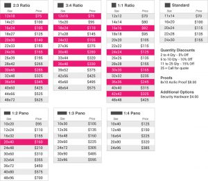 UV Acrylic Pricing